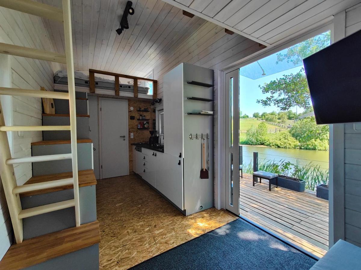 Tinyhousebeidresden 1 - Direkt Am Naturteich - Naehe Saechsische Schweiz, Dresden Großharthau Kültér fotó
