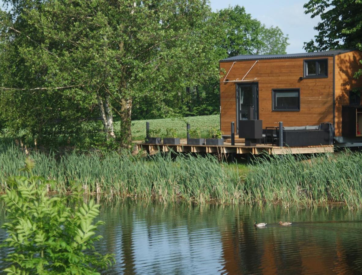 Tinyhousebeidresden 1 - Direkt Am Naturteich - Naehe Saechsische Schweiz, Dresden Großharthau Kültér fotó